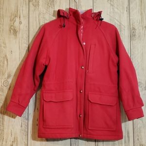 ❄VINTAGE WOOLRICH(USA) RED ZIP HOODED COAT SZ M